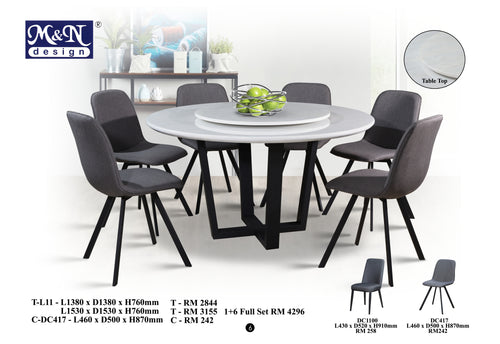 Fusion Marble Dining Table set Malaysia