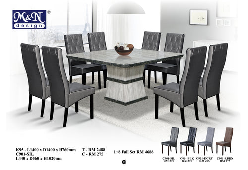 Square Marble Dining Table set Malaysia