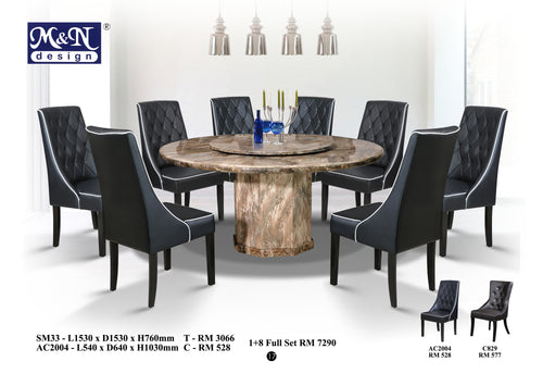 Round Marble Dining Table set Malaysia