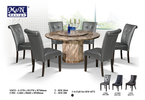 Round Marble Dining Table set Malaysia