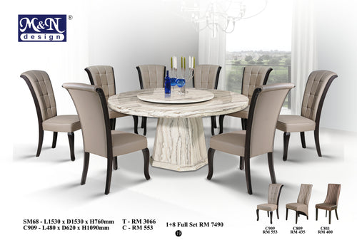 Round Marble Dining Table set Malaysia