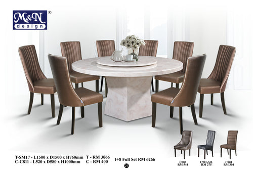 Round Marble Dining Table set Malaysia