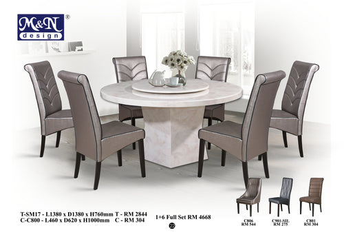 Round Marble Dining Table set Malaysia