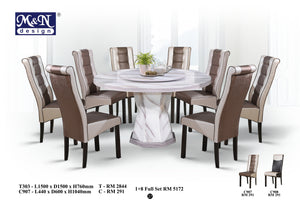 Round Marble Dining Table set Malaysia