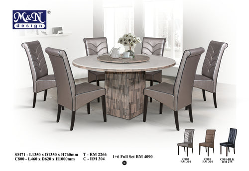 Round Marble Dining Table set Malaysia